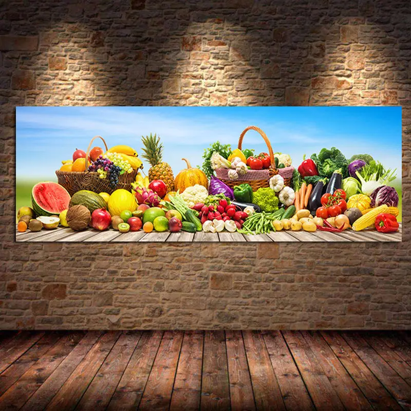 Mutfak Duvar Sanatı Sebze ve Meyve Tuval Boyama Posterler ve Baskılar Resim Yemek Odası yatak odası dekoru Cuadros Çerçevesiz Görüntü  4