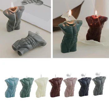 3D Erkek Erkekler Çıplak Vücut İnsan Mum Rahatlatıcı Kokulu Heykeli Mum Koku Mum Ev yatak odası dekoru