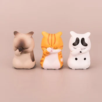Sıkıntılı Kedi Sevimli Komik Depresif Kediler Oyuncaklar Anime Aksiyon oyuncak figürler Modeli Hediye Kız Arkadaşı için Çocuk