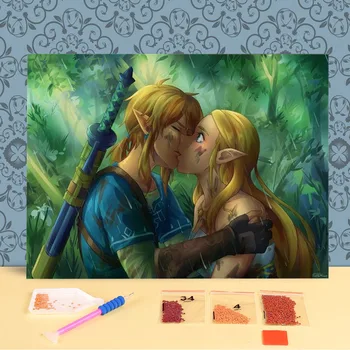 Zelda Oyunu Karakter DIY Tam Elmas Mozaik Elmas Nakış Elmas Kiti Ev Dekor noel hediyesi İç