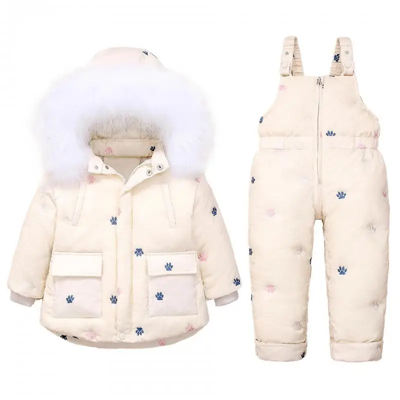 Kış Çocuk Kayak Takım Elbise Erkek Bebek Kız Giyim Seti Aşağı sıcak ceket Ceket Snowsuit Karikatür Köpek Pençe Çocuk Giysileri kayak tulumu Palto Görüntü  1