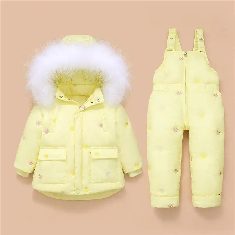 Kış Çocuk Kayak Takım Elbise Erkek Bebek Kız Giyim Seti Aşağı sıcak ceket Ceket Snowsuit Karikatür Köpek Pençe Çocuk Giysileri kayak tulumu Palto Görüntü  2