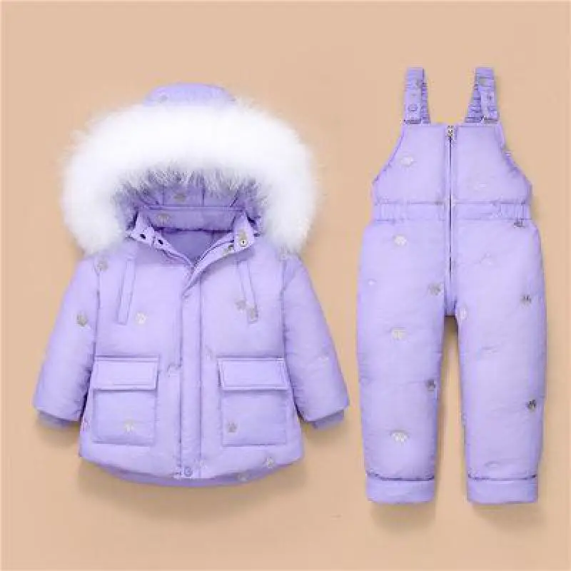 Kış Çocuk Kayak Takım Elbise Erkek Bebek Kız Giyim Seti Aşağı sıcak ceket Ceket Snowsuit Karikatür Köpek Pençe Çocuk Giysileri kayak tulumu Palto Görüntü  5