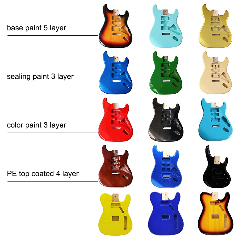 Kavak Ahşap ST Elektrik Gitar Vücut Sunburst Renk TL Gitar Vücut Aksesuarları Gitar Varil Vücut Parlak Kaplama Görüntü  1