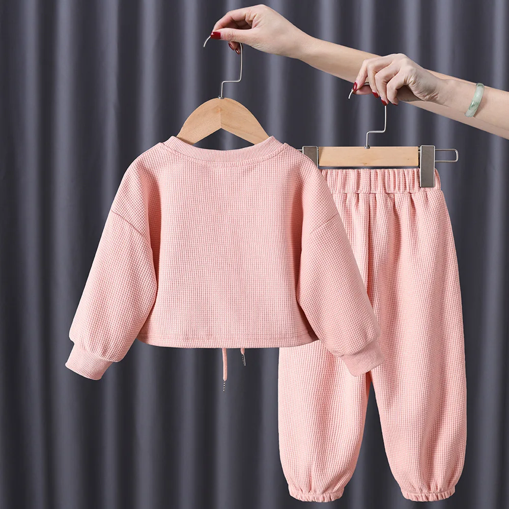 LZH Kız Giysileri 2022 Sonbahar Yeni çocuk giyim Moda Karikatür Spor İki parçalı Takım Elbise İçin 1-6 Yıl Bebek Kız Kıyafetler Görüntü  1