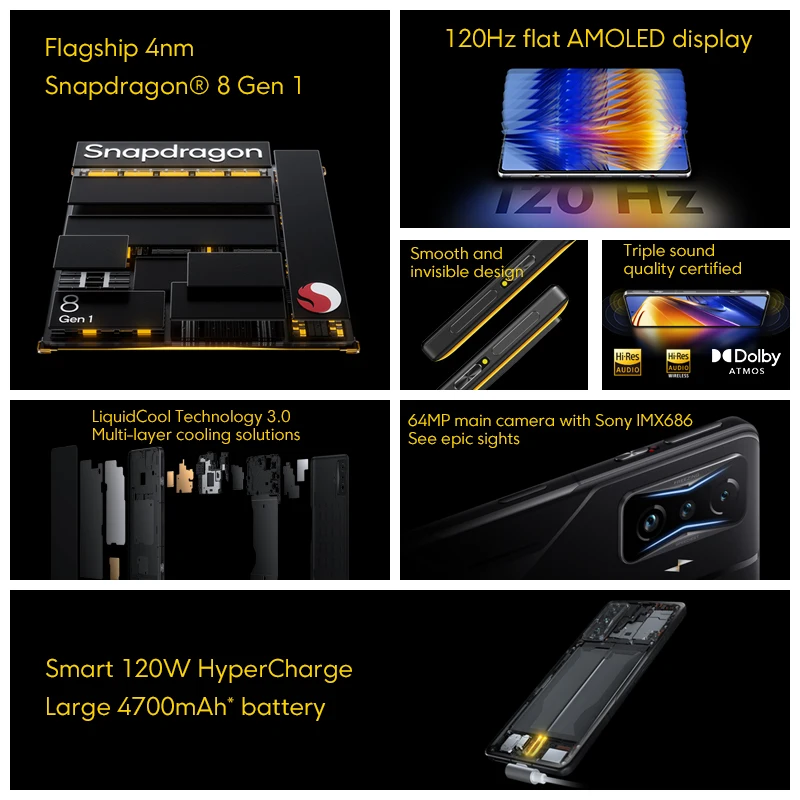 Küresel Sürüm POCO F4 GT 5G Akıllı Telefon 128GB / 256GB Snapdragon 8 Gen 1 120W Aşırı Şarj 120Hz AMOLED pop-up tetikleyicileri NFC Görüntü  5