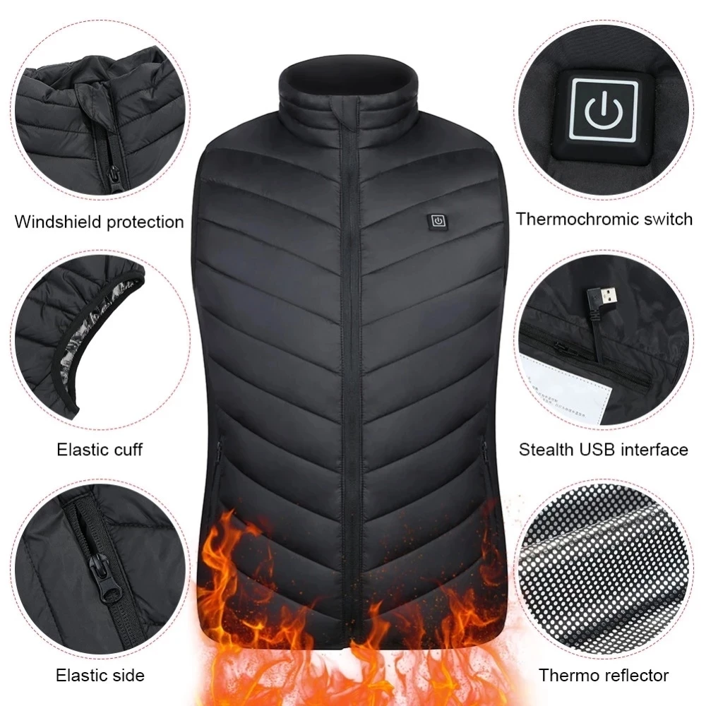 Isıtma ceket, USB akıllı anahtar 2-11 bölge ısıtma yelek, elektrikli ısıtma avcılık yelek, erkek ve kadın isıtma kapitone ceket Görüntü  0