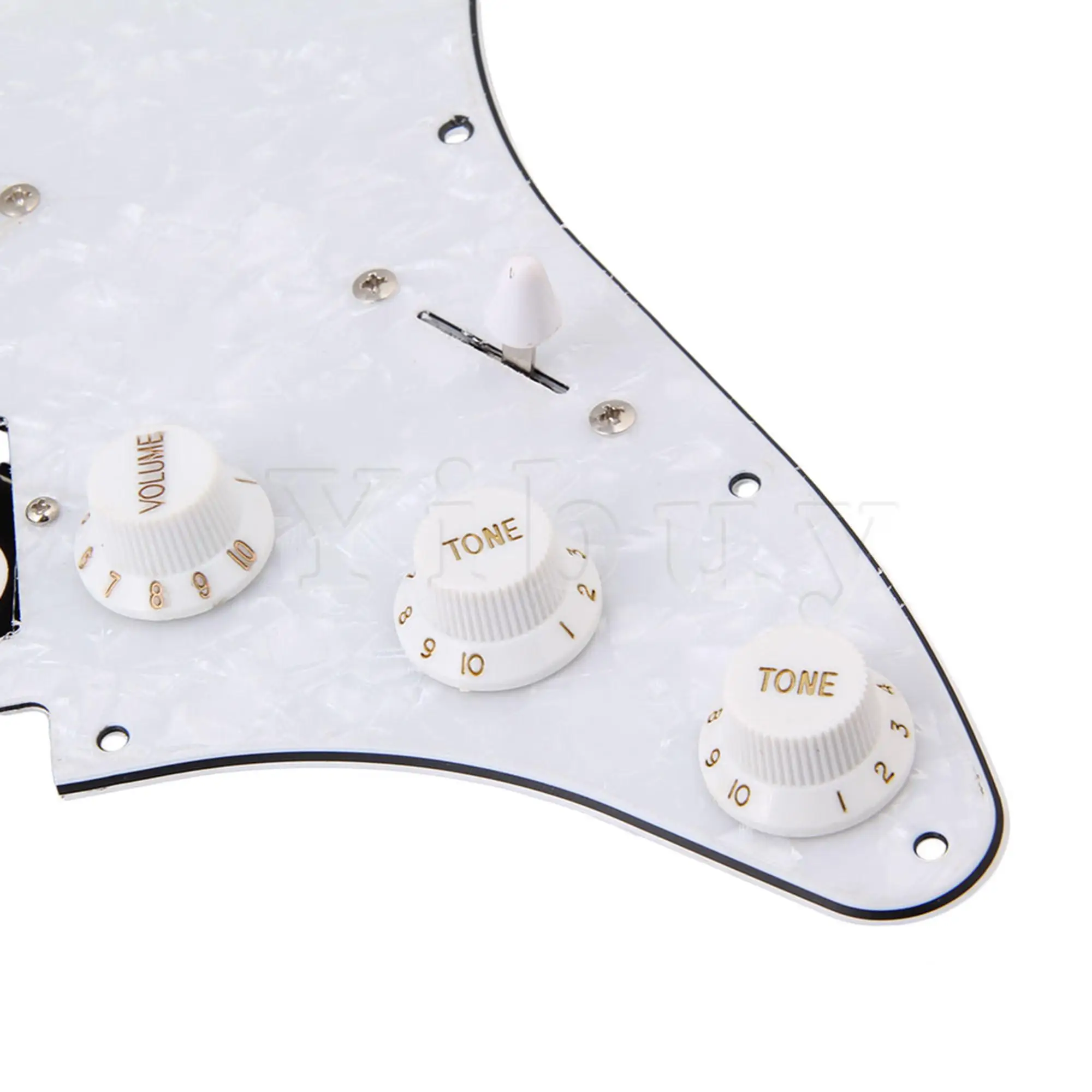 Beyaz İnci Pickguard Yedek SSH Elektro Gitar için Tüm Set Görüntü  1