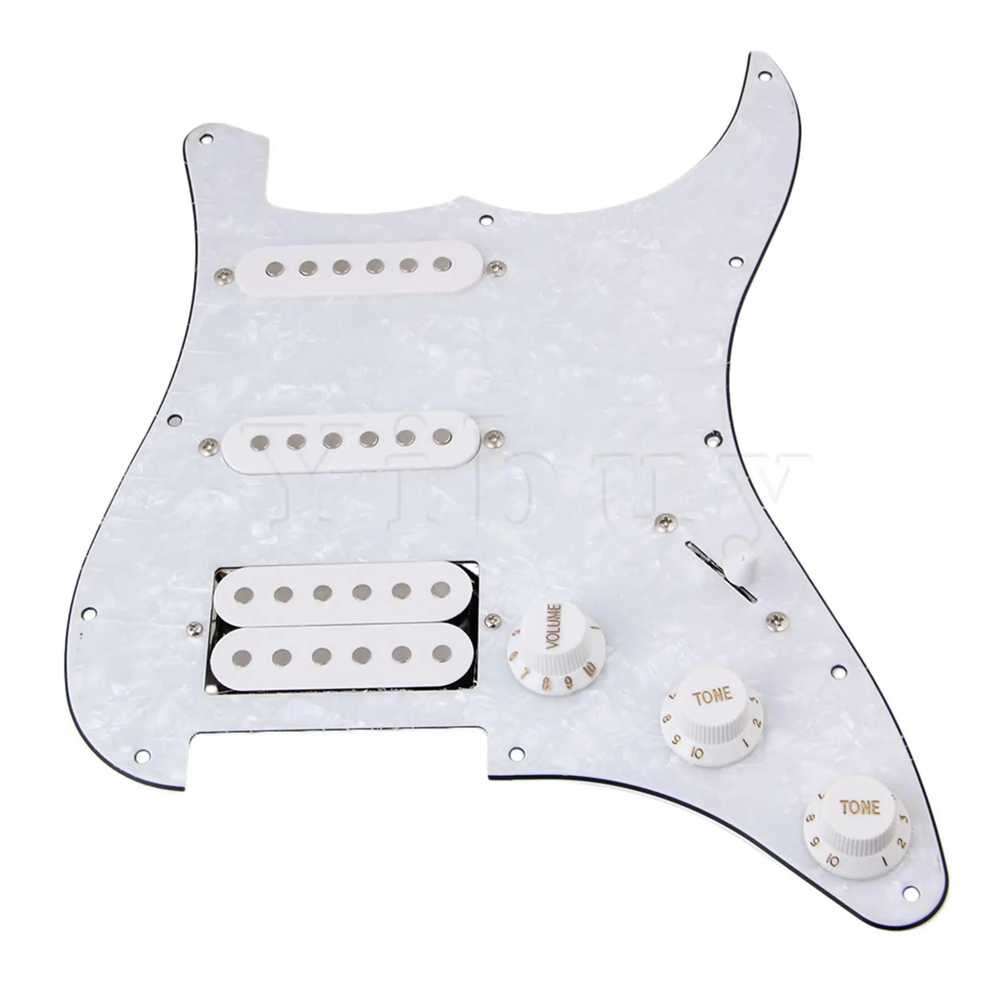 Beyaz İnci Pickguard Yedek SSH Elektro Gitar için Tüm Set Görüntü  3