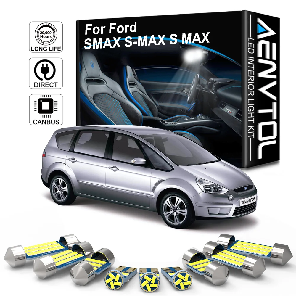 AENVTOL Oto İç LED ışıkları Canbus Ford SMAX İçin WA6 S-MAX WA6 S MAX WA6 2006 2007 2008 2009 2016 2020 2021 Aksesuarları Kiti Görüntü  5