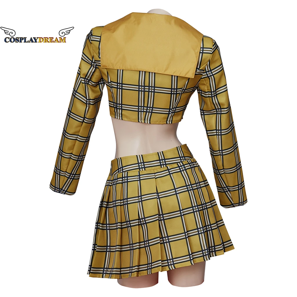Clueless Cher Horowitz Elbise Takım Elbise okul üniforması Kolej Kırpma Üst Etek Takım Elbise Cadılar Bayramı Cosplay Kostüm Kadın Kıyafet Artı Boyutu Görüntü  3