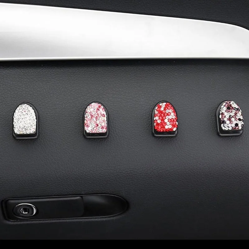 2 adet Araba Taklidi Kristal Kanca Mini Bling Klipleri Asılı Tutucu alışveriş çantası Araba Styling İç Süsler Dekor Aksesuarları Görüntü  5