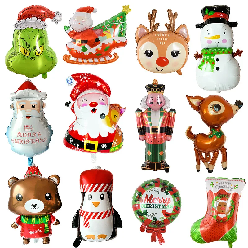 Noel Folyo Balonlar Noel Baba Balon Kardan Adam Globos Noel Geyik Penguen Balon Noel Süslemeleri Ev için Yeni Yıl Görüntü  2