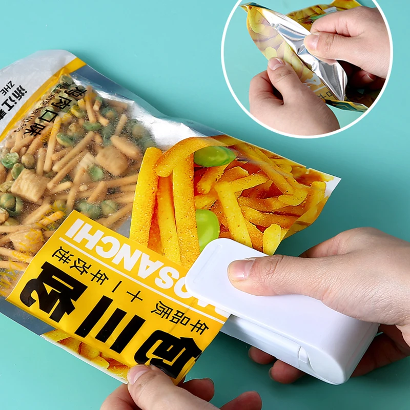 Taşınabilir Çanta ısıyla yapıştırma Plastik Paket saklama çantası Klip Mini Yapıştırma Makinesi Kullanışlı Etiket Mühür Gıda Aperatif Mutfak Aletleri Görüntü  2