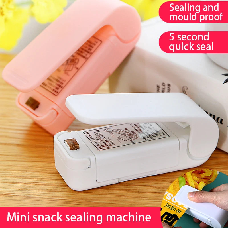 Taşınabilir Çanta ısıyla yapıştırma Plastik Paket saklama çantası Klip Mini Yapıştırma Makinesi Kullanışlı Etiket Mühür Gıda Aperatif Mutfak Aletleri Görüntü  4