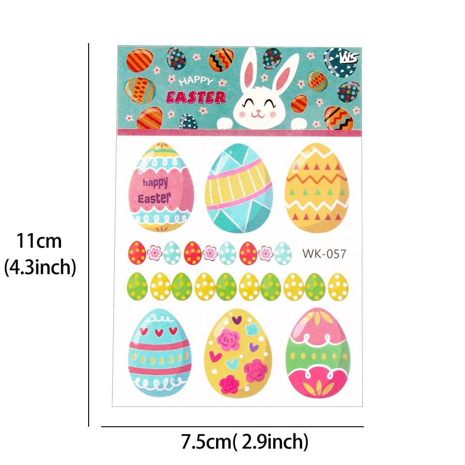 3 adet Güzel Geçici Paskalya Dövme Etiket Yumurta Tavşan Mutlu paskalya dekorasyonu Mutlu Doğum Günü Partisi Kız Hediyeler Görüntü  0