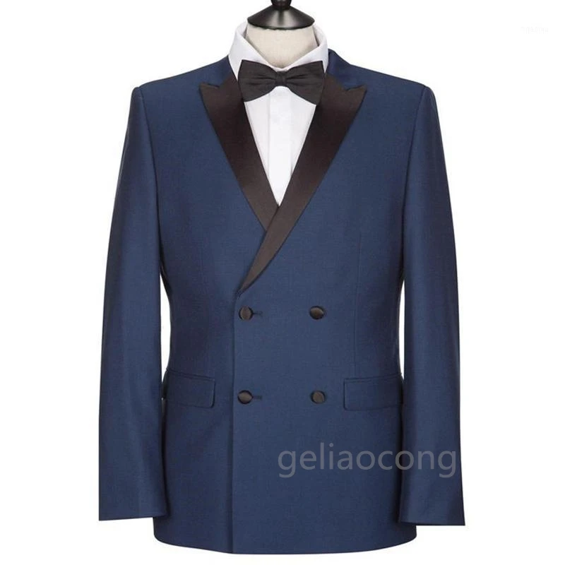 2021 Yeni 1 adet Sarı/Pembe/Mavi erkek blazer takım elbise ceket Slim Fit Kruvaze Tepe Yaka Blazer Ceket Düğün Damat Görüntü  4