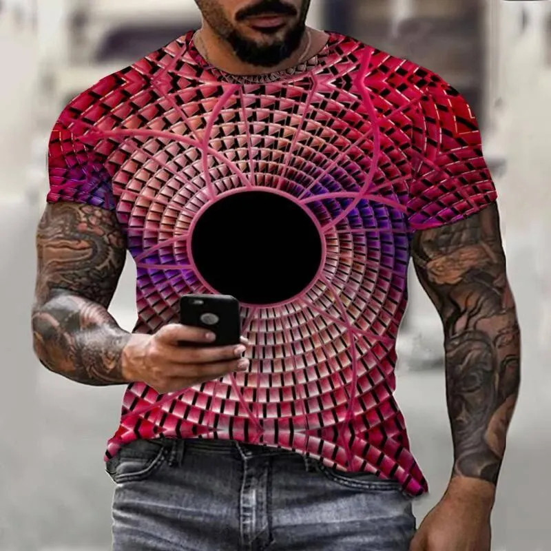 Illusion Sanat Siyah Ve Beyaz Soyut 3d Baskılı Büyük Boy Yaz Moda T Shirt Erkek Kadın Tees Tops Unisex Giyim Görüntü  5