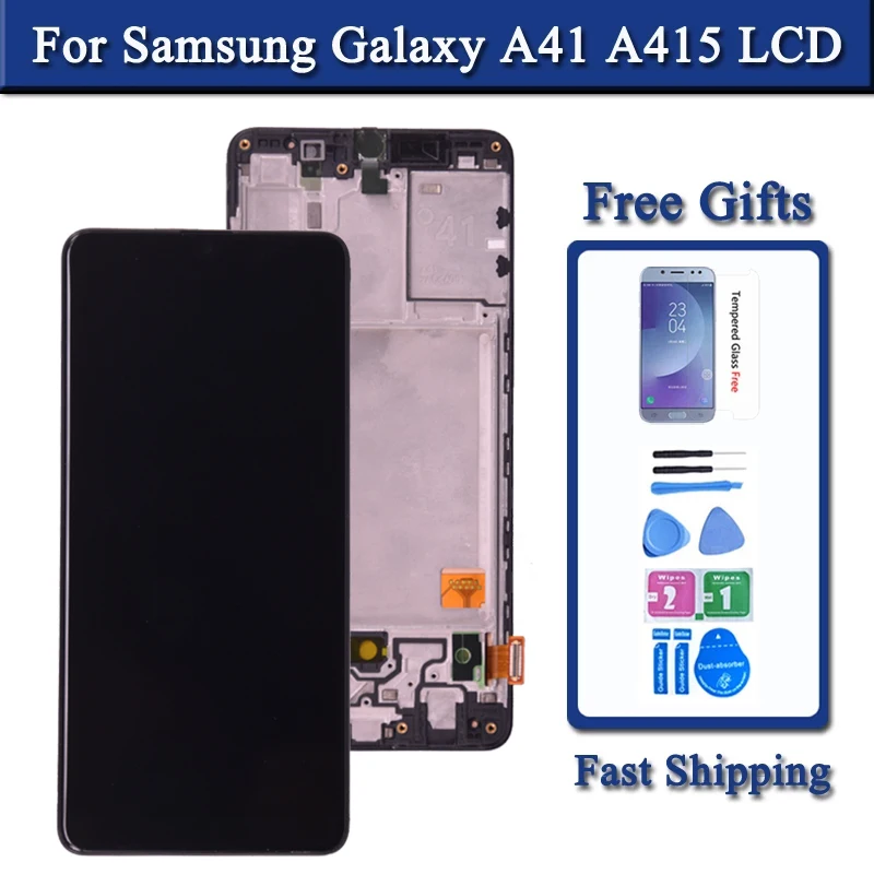 Samsung Galaxy A41 A415 LCD ekran Dokunmatik Ekran Digitizer Meclisi İçin Yedek parça SM-A415F SM-A415F / DS LCD Tamir Görüntü  0
