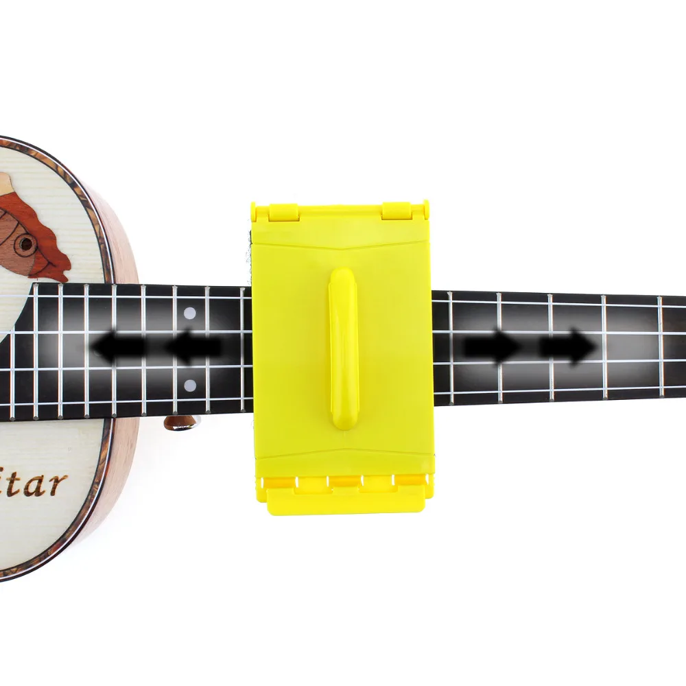 Dayanıklı Küçük gitar teli Temizleyici İki taraflı Temizleme Aracı Yumuşak Fiber Fırça Ukulele Banjo Bas Parçaları ve Aksesuarları Görüntü  4