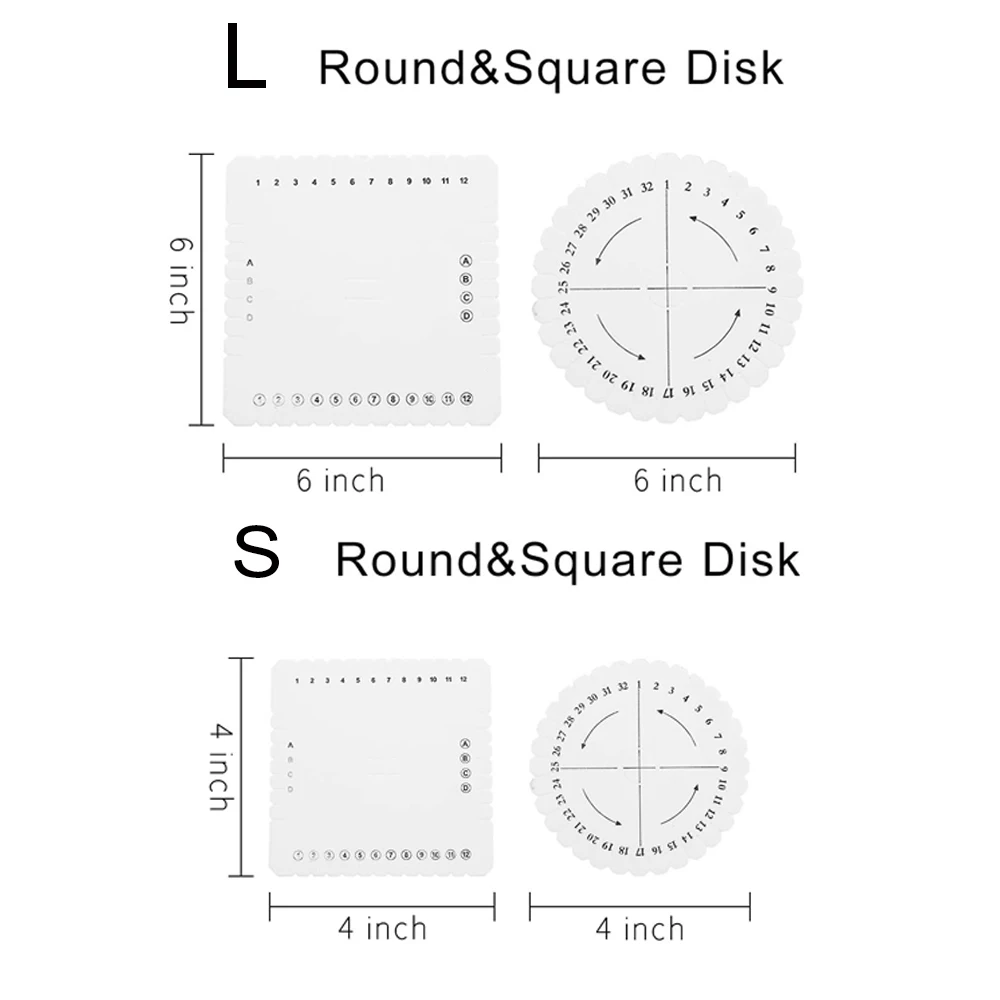 4 adet Beyaz Yuvarlak Kare Kumihimo Diskler Boncuk Kordon Disk Disk Örgü Dokuma Plaka bileklik Örgü Araçları 4 inç 6 inç Görüntü  4