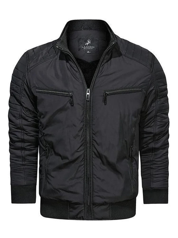 PFHQ 2023 Yeni Standı Yaka Sonbahar Kış Olgun erkek Kalınlaşmış Rahat Pamuklu Soğuk Ceket Erkek Ceket Giyim Rüzgarlık 21B1320 Görüntü  5