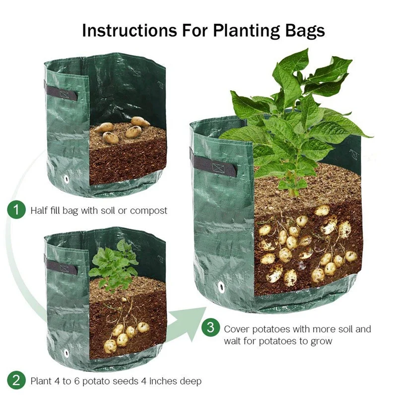 Sebze bitkileri Çanta Büyümek DIY Patates Ekici PE Bez Domates Dikim Konteyner Çanta PE Kalınlaşmak Bahçe Pot Bahçe Malzemeleri Görüntü  1