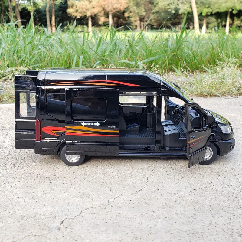 1: 32 Diecast FORD Transit Alaşım iş Amaçlı Araç Araba modeli ses ve ışık Koleksiyonu simülasyon Araba Modeli Oyuncak çocuklar hediye Görüntü  1