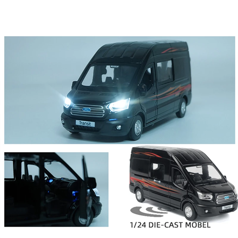 1: 32 Diecast FORD Transit Alaşım iş Amaçlı Araç Araba modeli ses ve ışık Koleksiyonu simülasyon Araba Modeli Oyuncak çocuklar hediye Görüntü  5