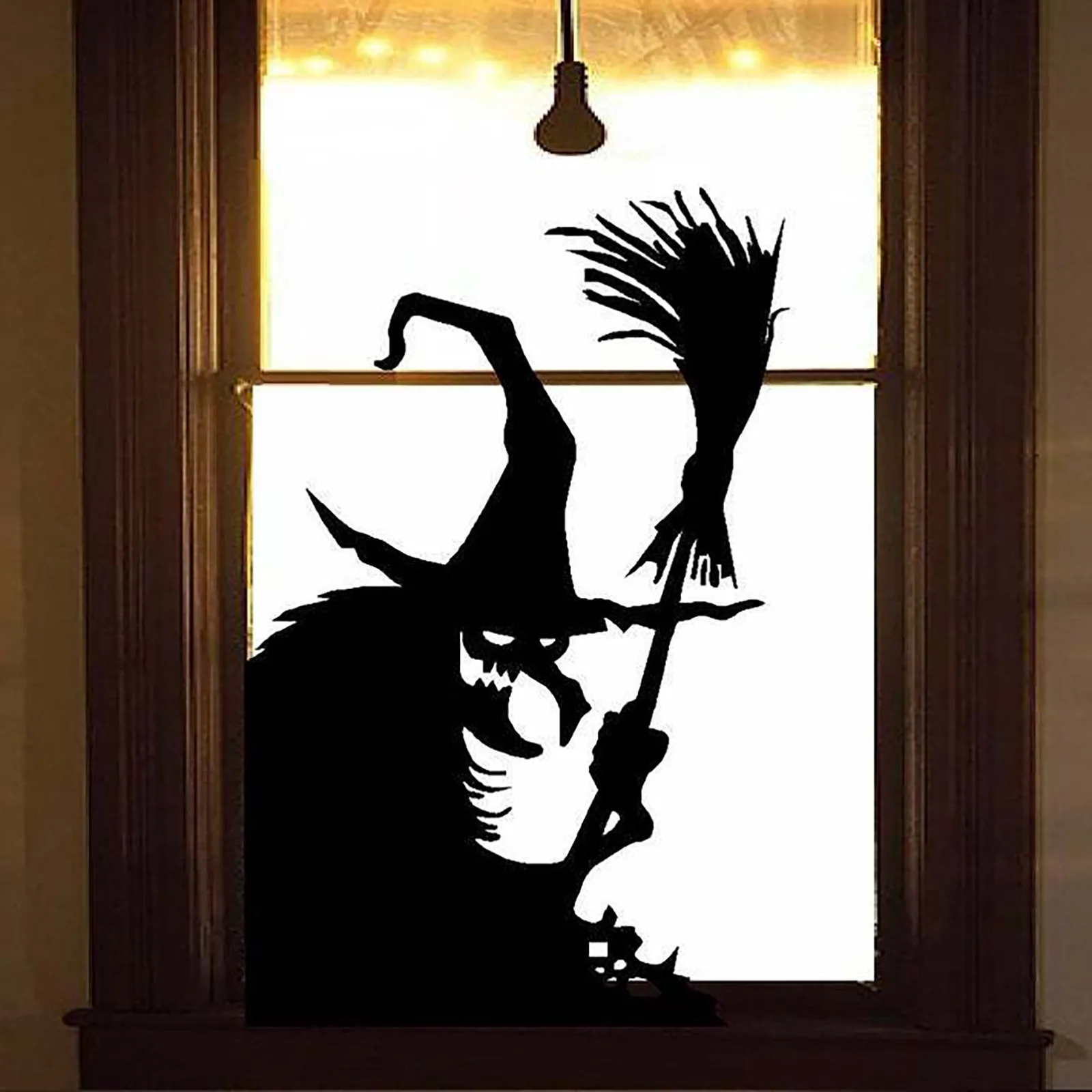 Korku Parti Malzemeleri Cadılar Bayramı pencere dekorasyonu Cadılar Bayramı Kapı Duvar dekorasyon çıkartması Korkunç Cadı Cadılar Bayramı Ev Dekor Görüntü  5