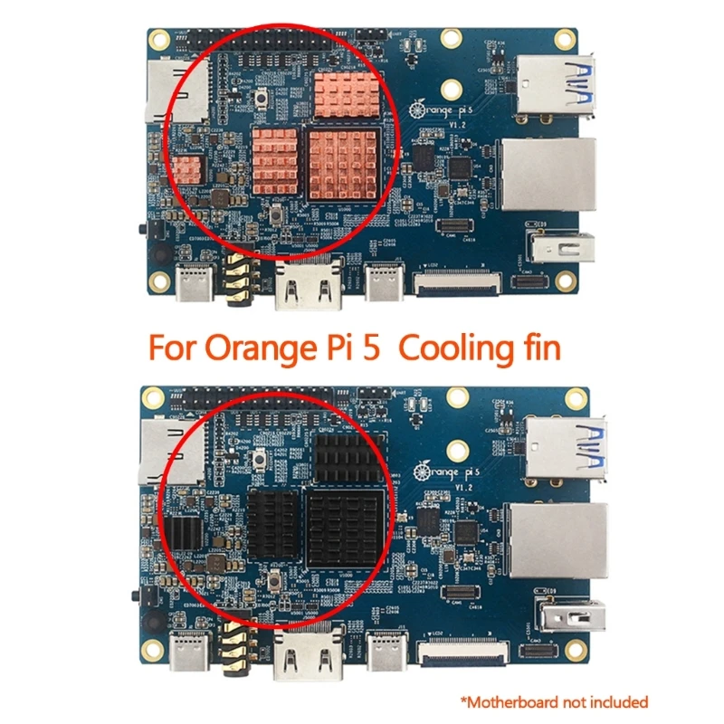 Isı emici Turuncu Pi 5 soğutucu radyatör bakır / Alüminyum soğutucu kitleri pasif soğutma CPU soğutucu 4 adet / paket Görüntü  0