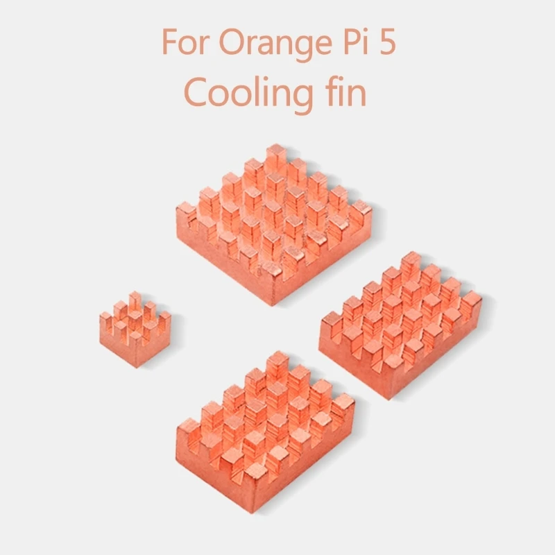 Isı emici Turuncu Pi 5 soğutucu radyatör bakır / Alüminyum soğutucu kitleri pasif soğutma CPU soğutucu 4 adet / paket Görüntü  4