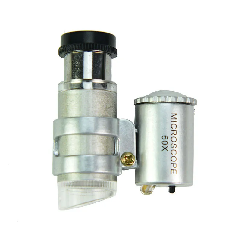 60x Mini Cep LED UV Kuyumcular Büyüteç Mikroskop Cam Mücevher Büyüteç Damla Nakliye Görüntü  3