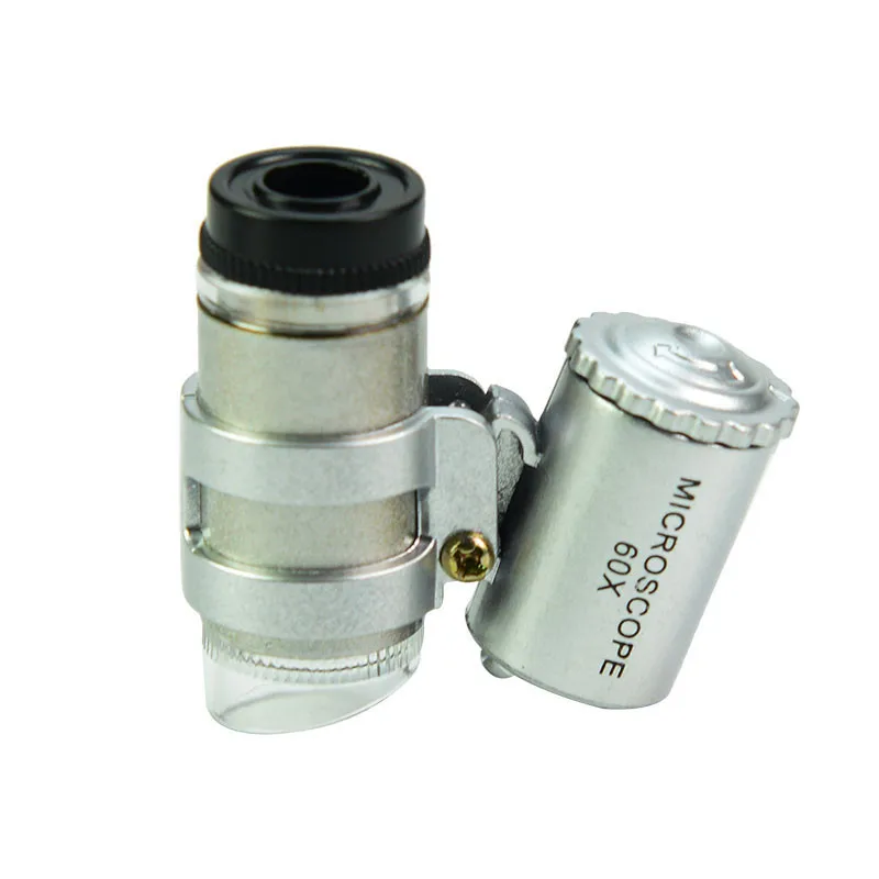 60x Mini Cep LED UV Kuyumcular Büyüteç Mikroskop Cam Mücevher Büyüteç Damla Nakliye Görüntü  4