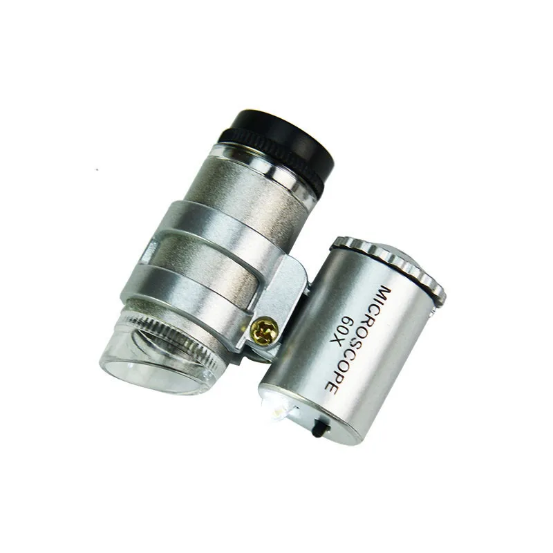 60x Mini Cep LED UV Kuyumcular Büyüteç Mikroskop Cam Mücevher Büyüteç Damla Nakliye Görüntü  5