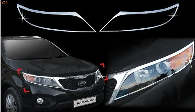 Kia Sorento 2011-için Yüksek Kaliteli ABS Krom Far dekorasyon çerçeve anti-scratch koruma Araba styling Görüntü  0