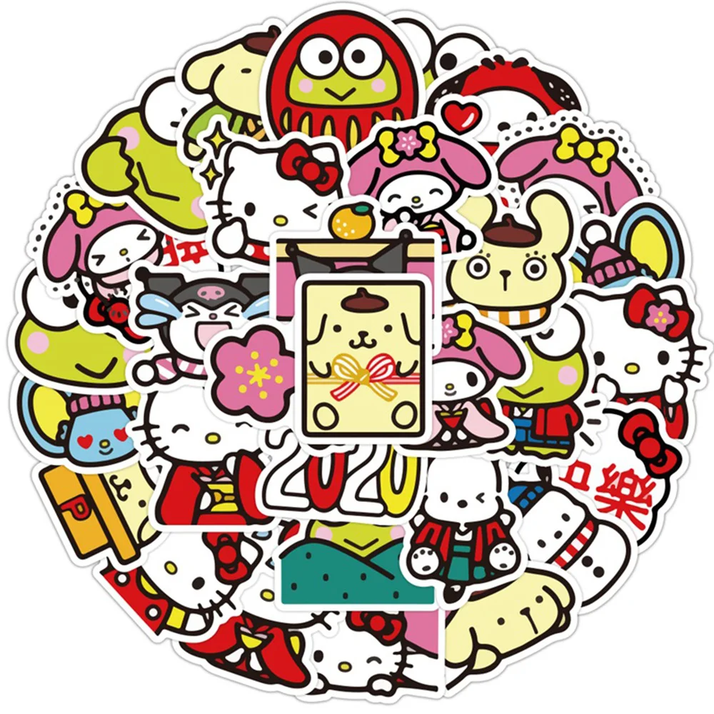 10/20/40 adet Kuromi Hello Kitty Çıkartmalar Kawaii Kız Su Geçirmez Karikatür Çıkartmaları DIY Bavul Telefon Dizüstü Anime Çıkartmalar Çocuklar için Görüntü  3