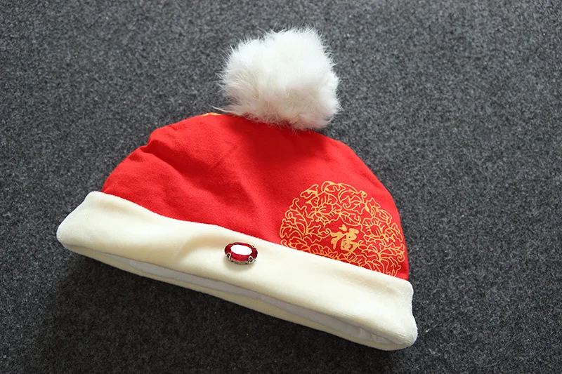 Kış doğum günü hediyesi Boys için Yenidoğan Bebek Tang Takım Elbise Çin Geleneksel Yeni Yıl Kalınlaşmak Romper Bebekler Kırmızı Nakış Kostüm Görüntü  2