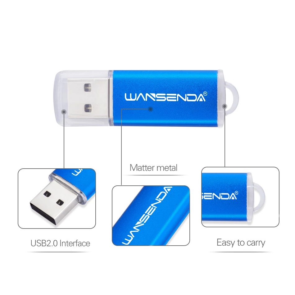WANSENDA Metal USB flash sürücü 128 GB Mini Kalem Sürücü 8 GB 16G 32 GB 64 GB Pendrive 256 GB USB bellek çubuğu Flash Sürücü Görüntü  2
