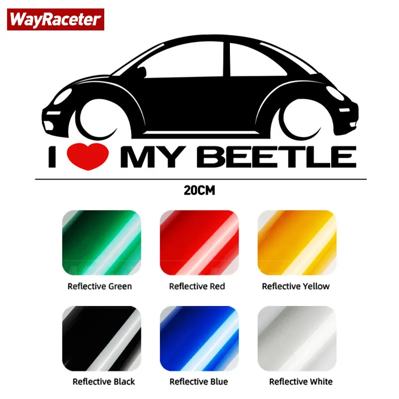 Yansıtıcı Araba Pencere Sticker Yaratıcı Komik gövde koruyucu Gövde Grafik Vinil Çıkartması VW Volkswagen Beetle Aksesuarları Görüntü  3