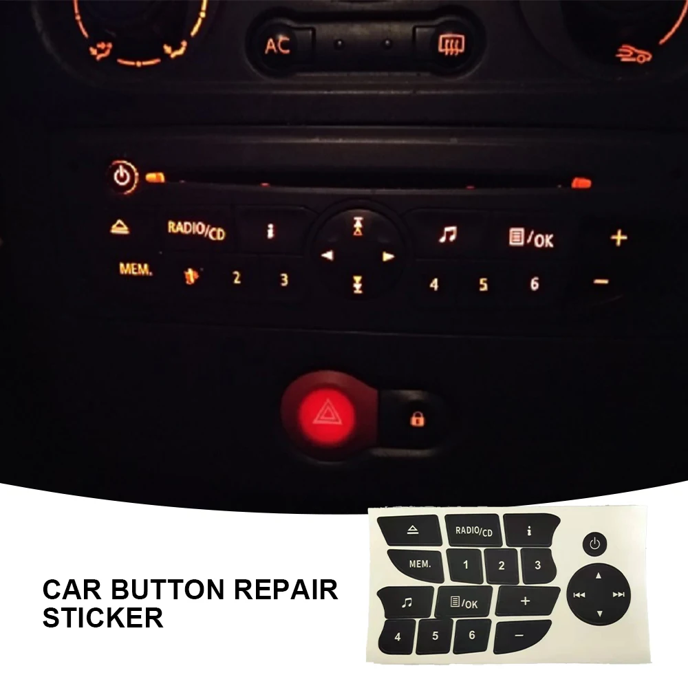 Araba Düğmesi Tamir Çıkartmalar CD Radyo Ses Düğmesi Tamir Çıkartmaları Çıkartmaları Süslemeleri Otomobil Aksesuarları İçin Yeni 2021 Renault Görüntü  1