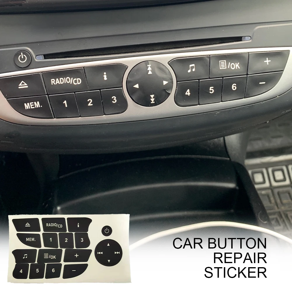 Araba Düğmesi Tamir Çıkartmalar CD Radyo Ses Düğmesi Tamir Çıkartmaları Çıkartmaları Süslemeleri Otomobil Aksesuarları İçin Yeni 2021 Renault Görüntü  4