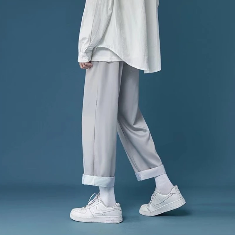 Yazlık pantolonlar Erkekler Tasarım Rahat Yakışıklı Casual Baggy Gençler Öğrenciler Japon Harajuku Moda Pantolon Popüler Streetwear Görüntü  3