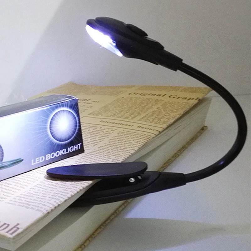 Okuma klip ışık kitap siyah pil şarj edilebilir esnek Led göz koruması okuma gece ışıkları Mini taşınabilir öğrenci lambası Görüntü  2