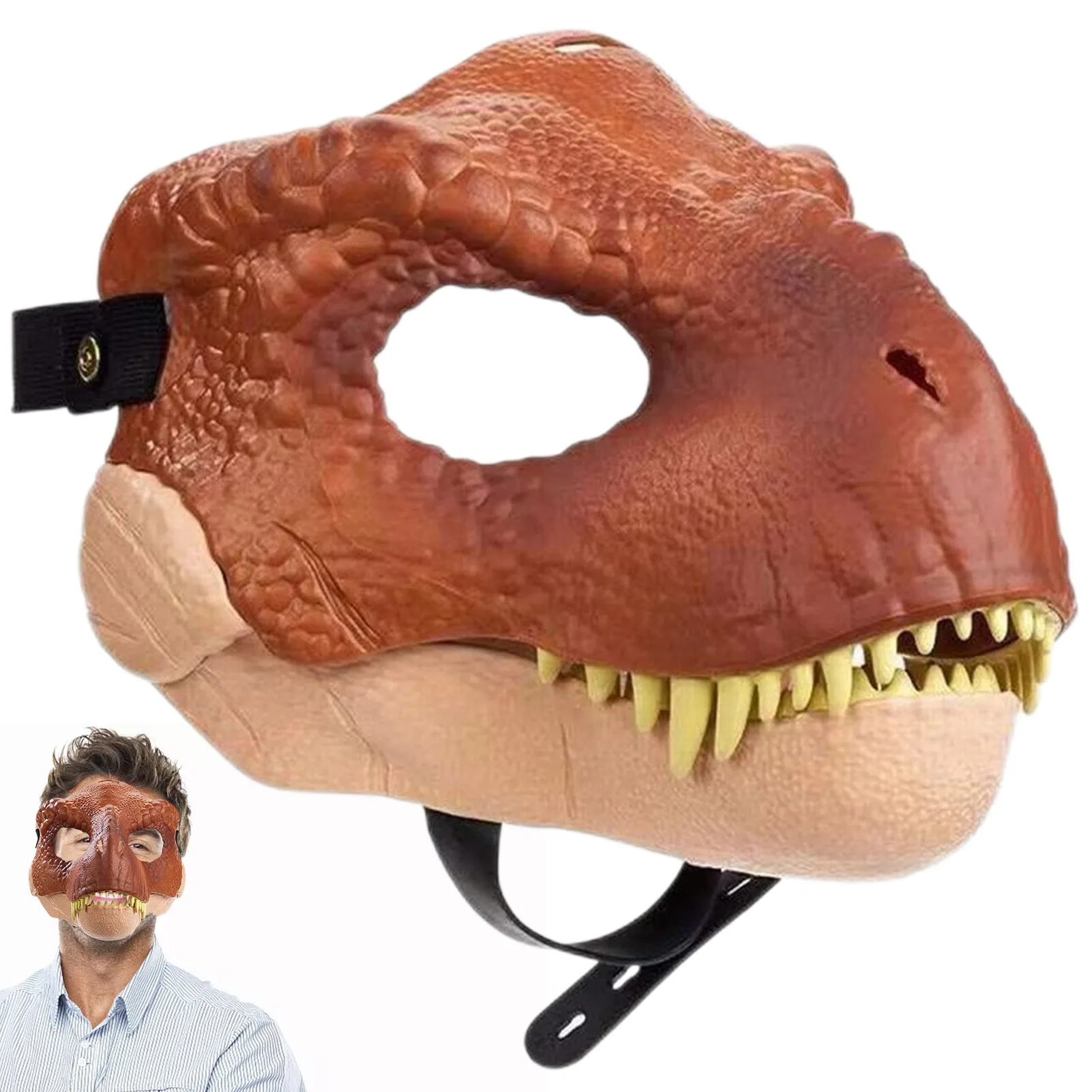 3D Dinozor Maskesi Rol Oynamak Sahne Performans Başlık Jurassic Dinozor Raptor Dinozor Dino Festivali Karnaval Hediyeler Görüntü  0