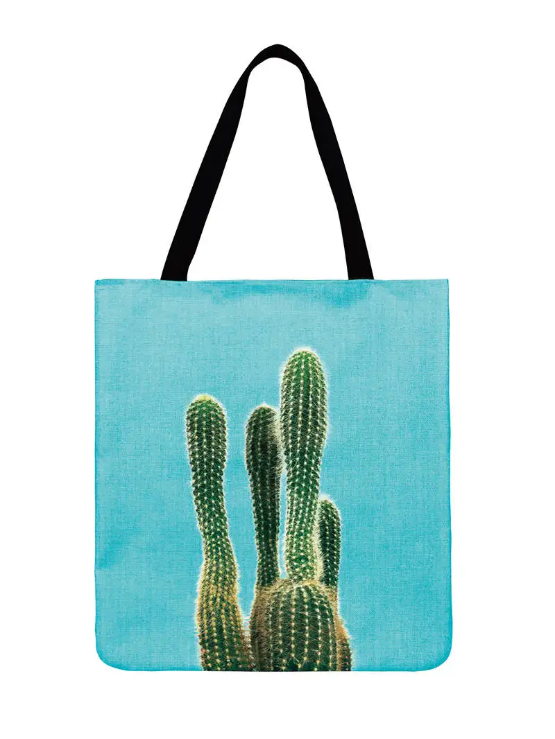 Modern Yaratıcı Poster Taze Hayvan Baskılı Tote Çanta Kadınlar İçin Katlanabilir alışveriş çantası Keten Kumaş Çanta Açık Plaj Çantası Çanta Görüntü  1
