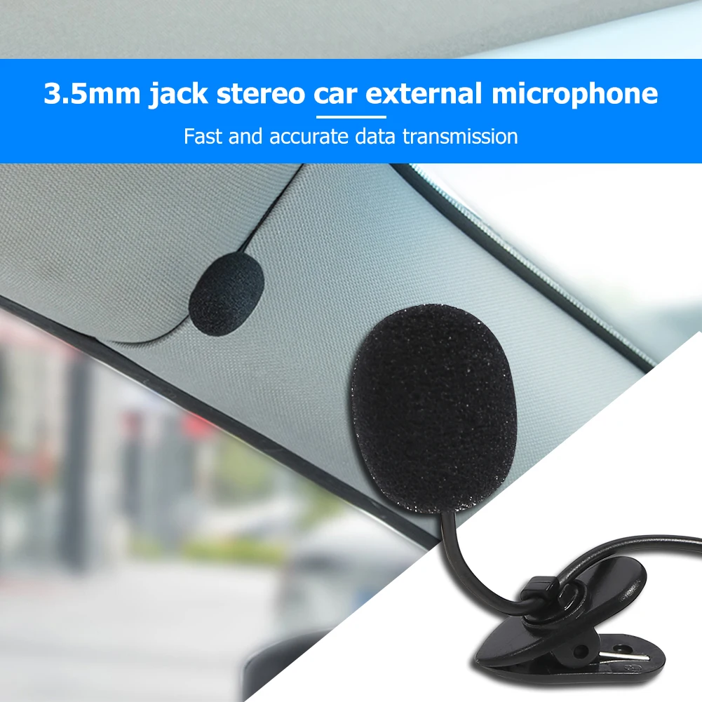 Araba Ses Mikrofon 3.5 mm Klip Jack Tak mikrofon Stereo Mini Kablolu Harici Mikrofon Oto DVD Radyo İçin 1.5 m Uzun Profesyoneller Görüntü  0