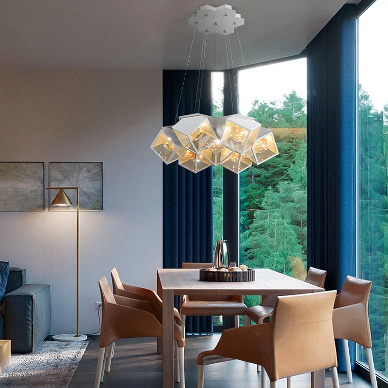 Modern LED Gypsophila tavan avize yatak odası oturma yemek odası kolye lamba parlaklık Deco asılı ışık yaratıcı tavan lambası Görüntü  0