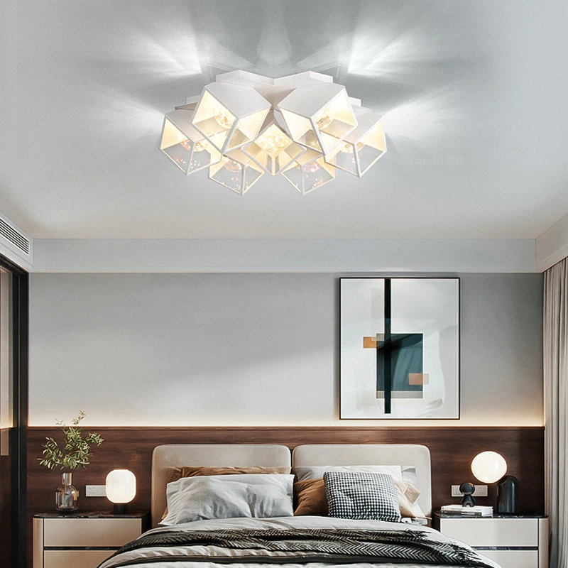 Modern LED Gypsophila tavan avize yatak odası oturma yemek odası kolye lamba parlaklık Deco asılı ışık yaratıcı tavan lambası Görüntü  4