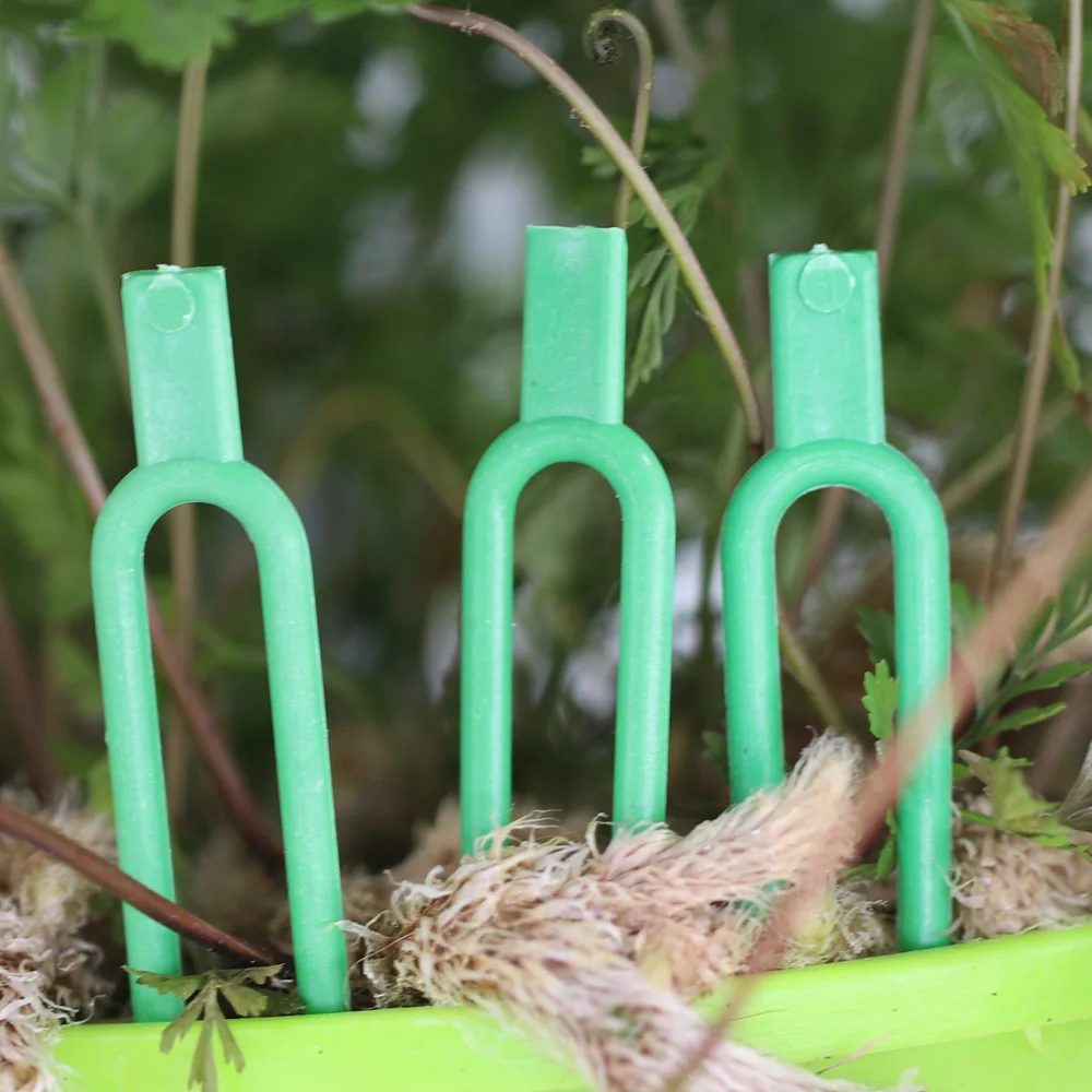 50 ADET Çilek Bahçe Bitkileri Sabitleme Fikstürü Kelepçe Klipleri Dikim Çatal Yeşil Stolon Fiksatör Karpuz Asma Presleme Cihazı Görüntü  1